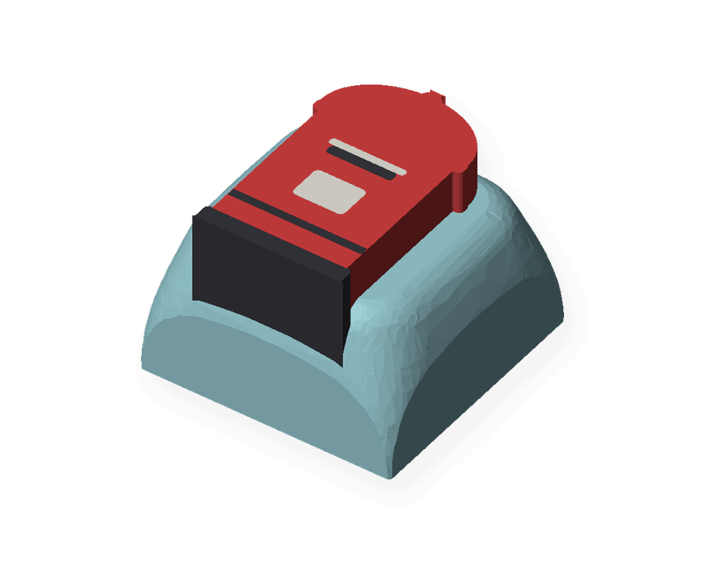 The Post Box London keycap, a red pillar box, ready for your letters